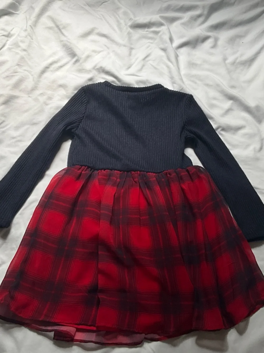 Girls Holiday Dress Navy & Plaid Sz 2t